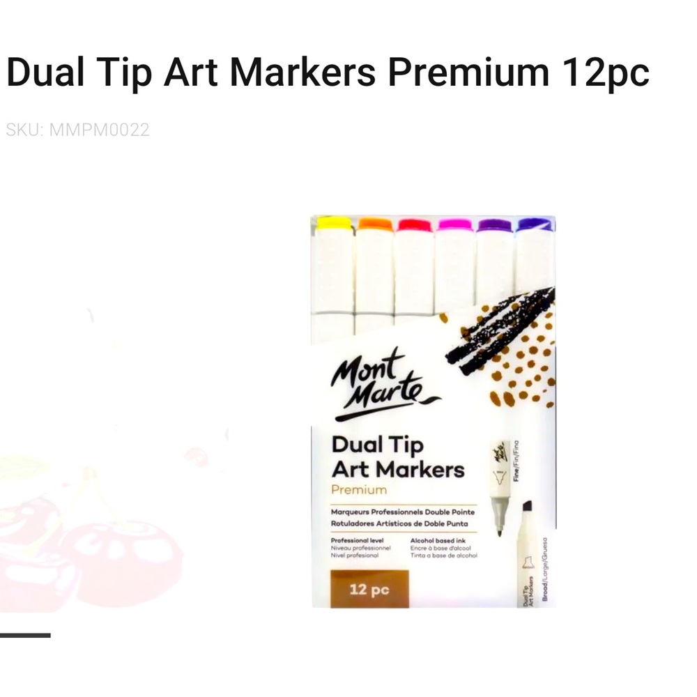🆕🌈🎨 Mont Marte Dual Tip ART Markers 12. alcohol based ink NEW IN BOX